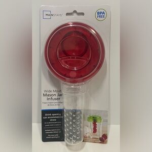 New Wide Mouth Mason Jar Red Plastic Infuser Lid BPA Free